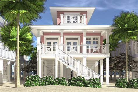 Plan 44173TD: Elevated Beach House Plan for a Narrow Footprint ...