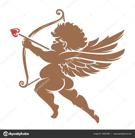 Vector Cupid Silhouette — Stock Vector © Vecster 140837880