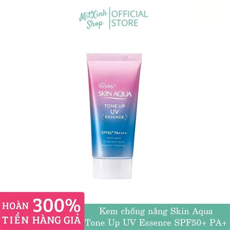 Kem Chống Nắng Skin Aqua Tone Up Uv Essence Spf 50 Pa Nhật Bản Giúp Nâng Tông Da Dưỡng