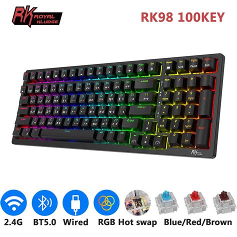 Royal Kludge Teclado Mec Nico Sem Fio Para Jogos Retroilumina O RGB