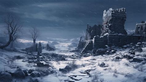 Premium AI Image | Forgotten Ruins in Snow