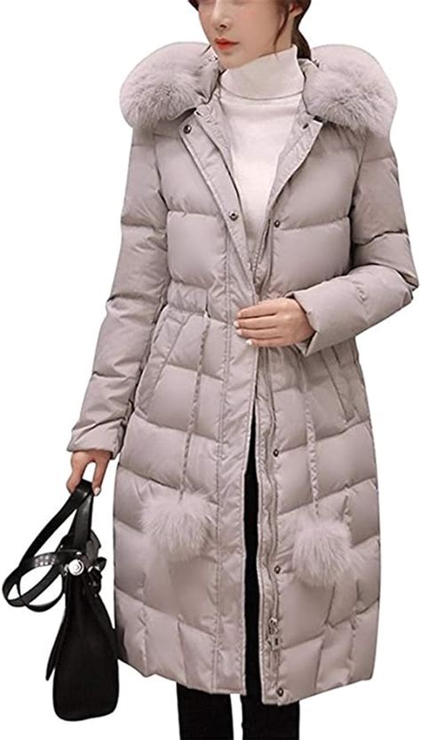 Haidean Mujer Plumas Invierno Elegante Parkas Con Cord N Colores