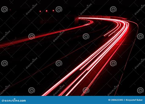 Lights of Cars Driving at Night. Long Exposure Stock Image - Image of black, gold: 280622385