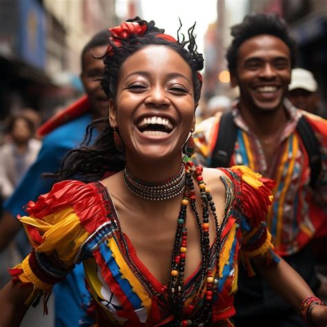 Premium Ai Image Colombian People Celebrating Their Vibrant Culture