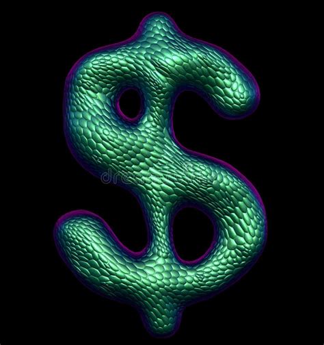 Symbole Dollar Fait En Texture Naturelle De Peau De Serpent Vert D