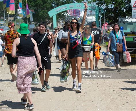 Festival Goers arrive at the Isle Of Wight Festival 2023 at Seaclose ...