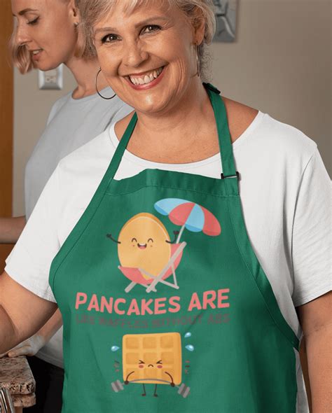 Pancakes Are Like Waffles Without Abs Pancake Day Cotton Kitchen Apron