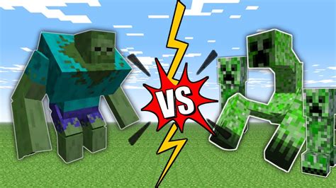 Mutant Zombie Vs Mutant Creeper Mutant Mobs Battle In Minecraft Gamerbuddy Youtube