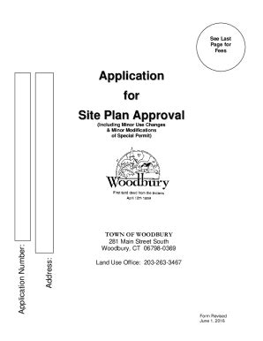 Fillable Online Application For Site Plan Approval Woodbury Ct Fax