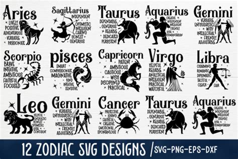 Zodiac Signs Svg Bundle Graphic By Craftart Creative Fabrica