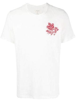 Rag Bone Embroidered Motif Short Sleeve T Shirt Farfetch