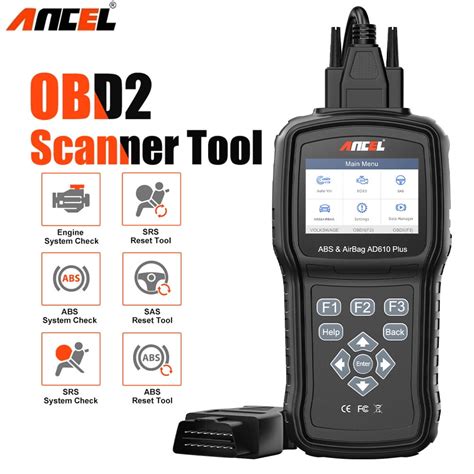 Ancel AD610 Plus OBD2 Scanner ABS Airbag SRS Crash Data Reset Tool SAS