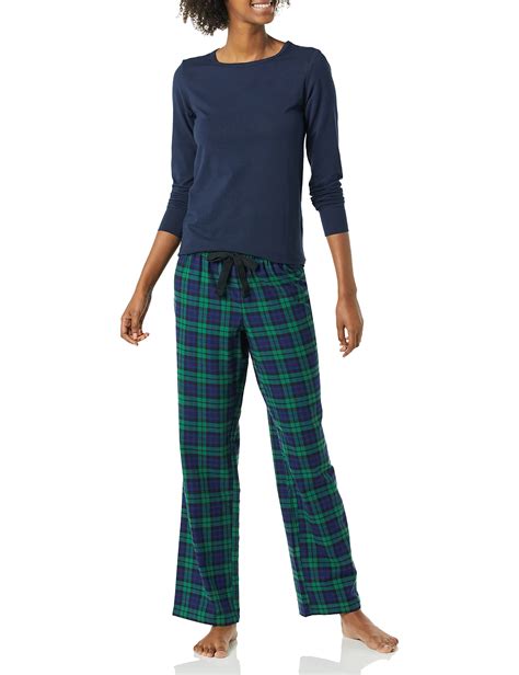 Amazon Essentials Womens Lightweight Flannel Pant And Long Sleeve T