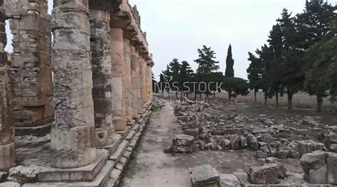 drone footage of the Temple of Zeus, Cyrene, Libya, history of Libya ...