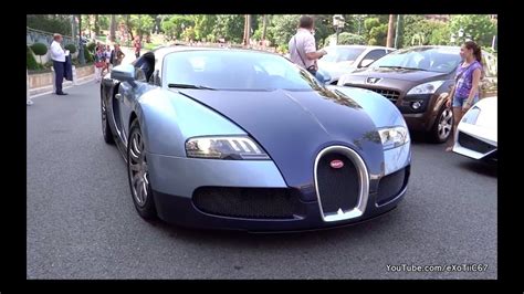 Girl Driving Bugatti Veyron In Monaco Startup Loud Sound And Exhaust