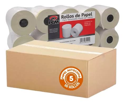 Caja 50 Rollos Autocopia Pcm Para Punto De Venta 76x70mm