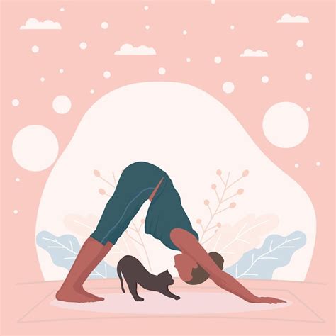 Mujer Afro Practicando Yoga Vector Premium