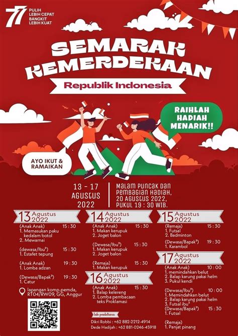 Brosur Lomba Agustusan Pamflet Agustusan Semarak Hut Ri Desain