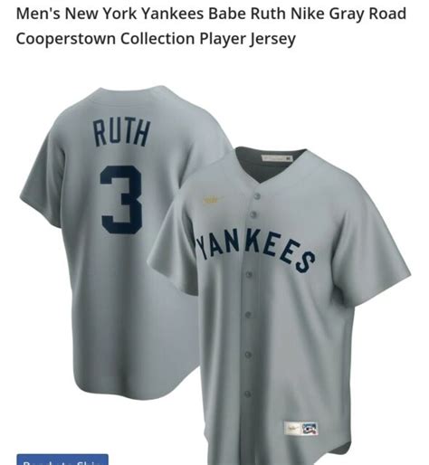 Babe Ruth Size Xl Mitchell Ness New York Yankees Road