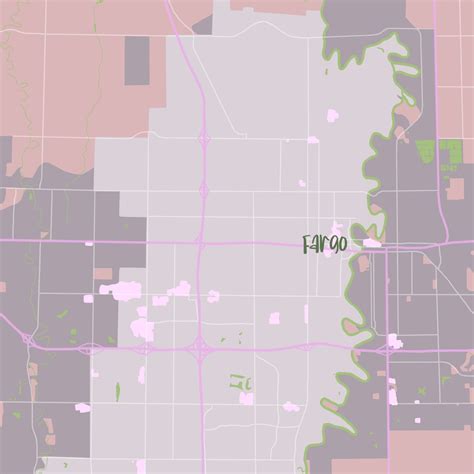 Digital Art, Map of Fargo, ND, 4 Different Color Download Files - Etsy