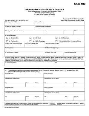 Fillable Online Michigan Form Wc State Of Michigan Michigan Fax