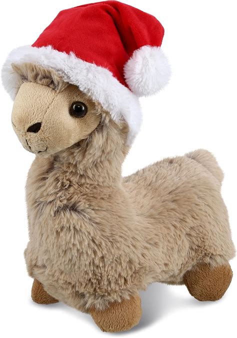 Dollibu Santa Beige Llama Stuffed Animal Plush Toy Super