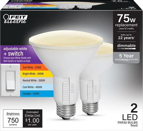 Feit Electric Par30 Led Light Bulb 75w Equivalent Dimmable Color