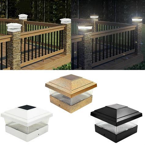 White Solar Deck Post Cap Lights Shelly Lighting