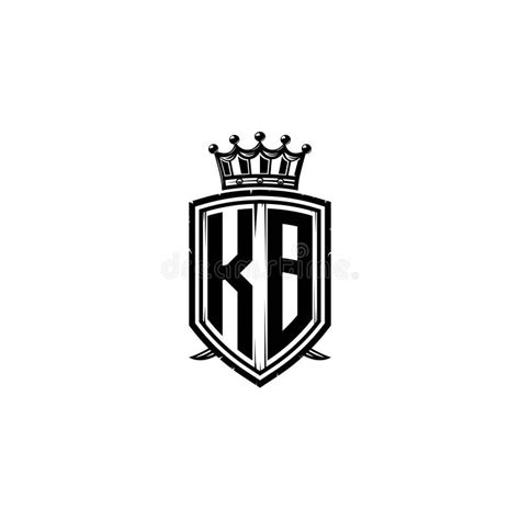 Kb Logo Monogram Shield Crown Luxury Design Stock Vector Illustration