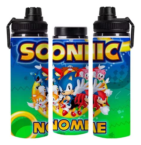 Garrafa Squeeze Alum Nio Sonic Nome Personalizado Ml