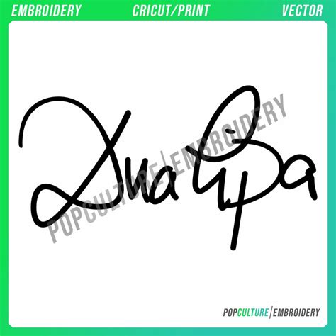 Dua Lipa - Official Logo for Embroidery & Vector • Pop Culture ...