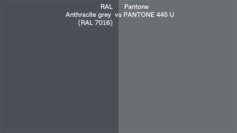 Ral Anthracite Grey Ral 7016 Vs Pantone 445 U Side By Side Comparison