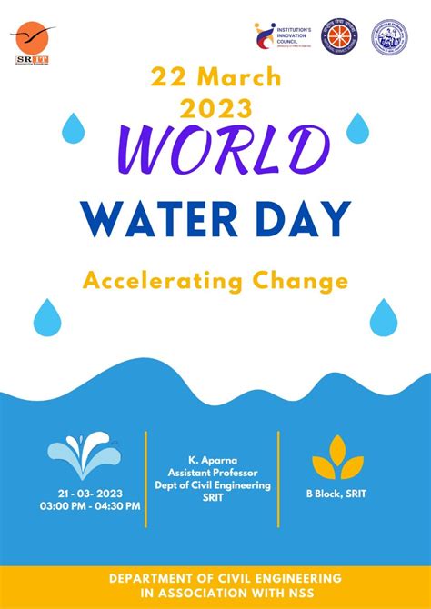 World Water Day Accelerating Change Srinivasa Ramanujan Institute