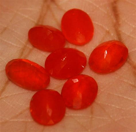 Crt Natural Ethiopian Welo Smoked Orange Faceted Opal Lot