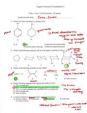 OCHEM I EXAM II Ibnath Fariha Pdf Organic Chemistry Examination Z