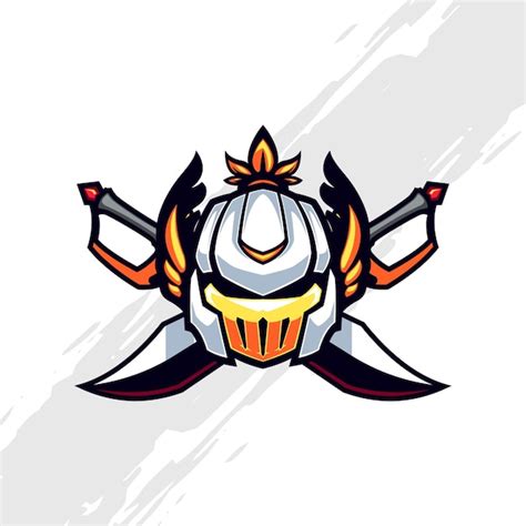 Premium Vector | Crossed sword holy knight helmet mascot logo