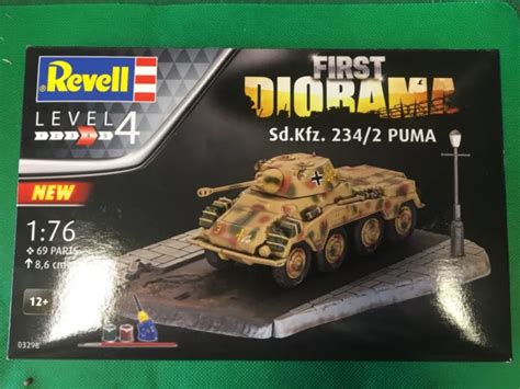 REVELL EX MATCHBOX Sd Kfz234 2 Puma Armoured Car Kit With Diorama