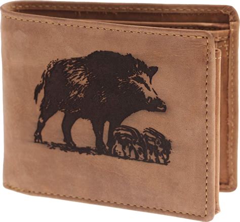 Greenburry Vintage Leder Geldbeutel I Geldb Rse Mit Wildschwein Motiv I