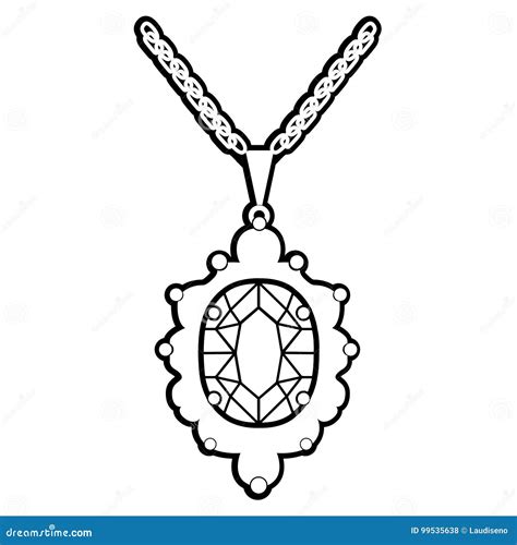 Necklace Outline Stock Vector Illustration Of Jewelery 99535638