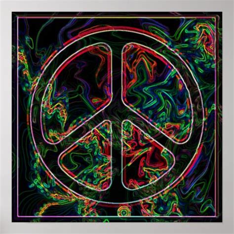 psychedelic peace sign poster | Zazzle