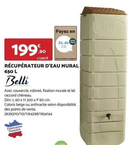 Promo R Cup Rateur D Eau Mural L Belli Chez Bricomarch Icatalogue Fr