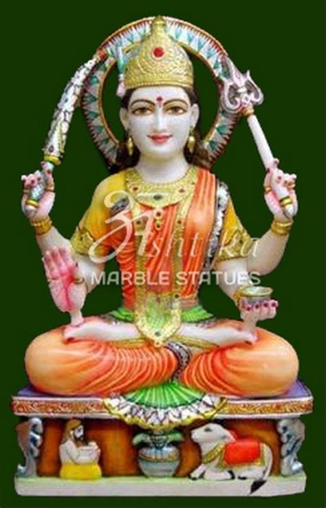 Traditional Hindu Marble Santoshi Mata Statue Indoor Size Inch At