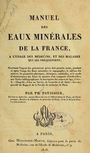 Manuel des eaux minérales de la France a l usage des médecins et des