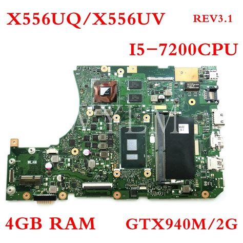 X556UQ I5 7200 CPU With 4GB RAM GTX940M 2GB Mainboard REV3 1 For ASUS