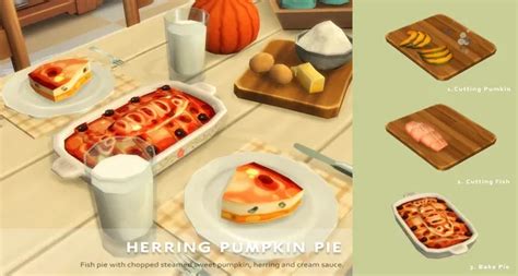 March Recipe Herring Pumpkin Pie Sims Cuisine Food Mods