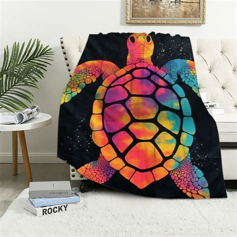 Aristuring Tie Dye Sea Turtle Blanket Soft Plush Throw Blanket Super