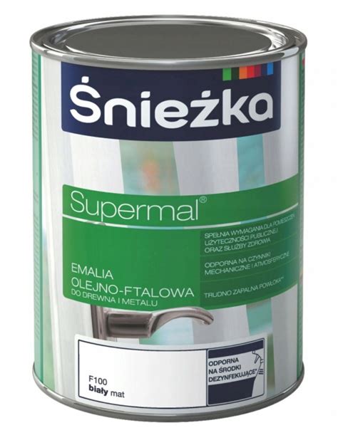 SUPERMAL EMALIA OLEJNO FTALOWA BIAŁY MAT 5L Supermal Emalia Farba