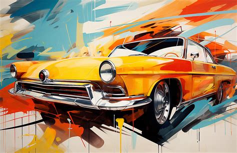 Wall Art Print | Abstract painting, Old Race Car Poster Artwork online ...