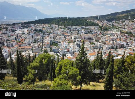 Un Fantastico Panorama Della Città Di Lamia Grecia Centrale Foto Stock