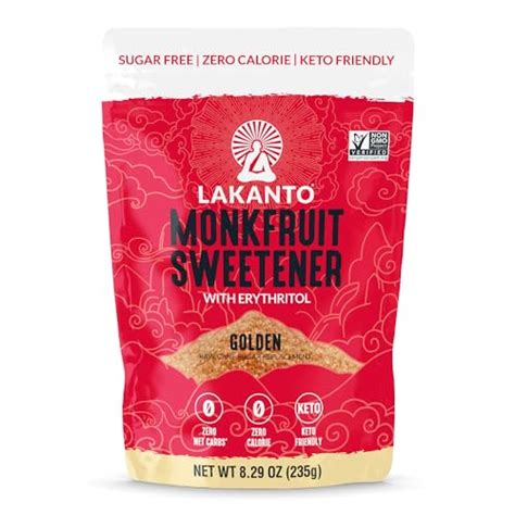 Lakanto Golden Monk Fruit Sweetener With Erythritol Raw Cane Sugar